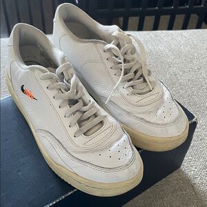 Nike Women's White and Orange Sneakers